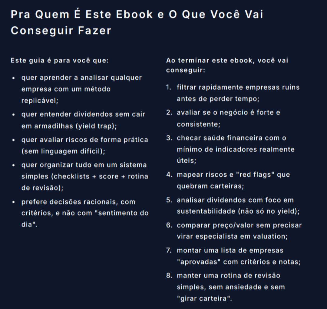 Manual de analise de ações e dividendos